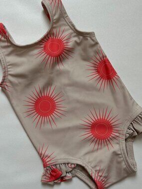 NWT Kate Quinn UPF 50+ Ruffle Tank Swimsuit 3-6M Emberglow Suns